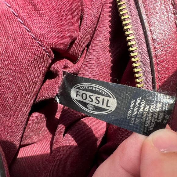 Fossil burgundy emerson satchel leather bag - Picture 6 of 7